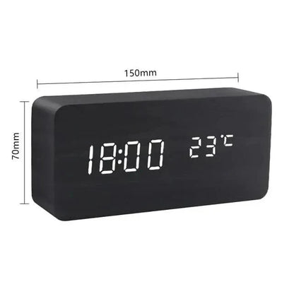 Rustic Digital Alarm Clock with Temperature Display