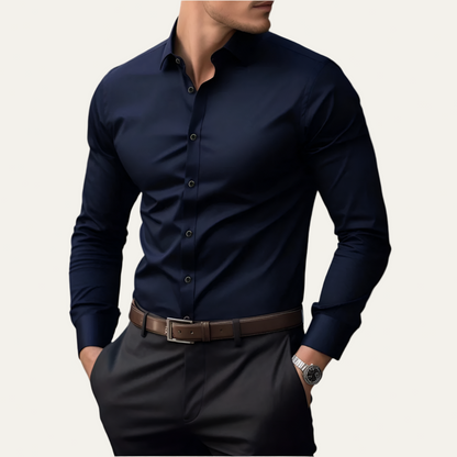 VogeLuxe | Men’s Tailored Stretch Button Front Dress Shirt