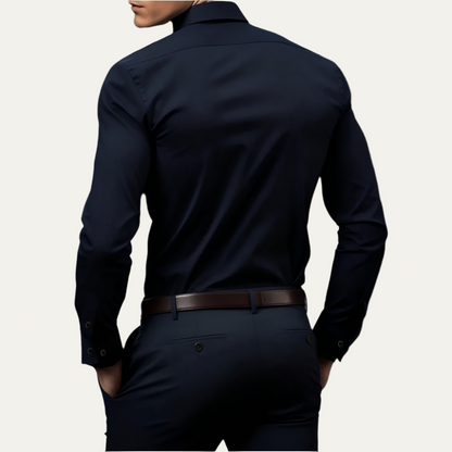 VogeLuxe | Men’s Tailored Stretch Button Front Dress Shirt