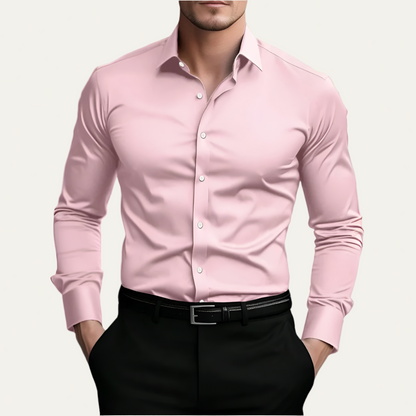 VogeLuxe | Men’s Tailored Stretch Button Front Dress Shirt