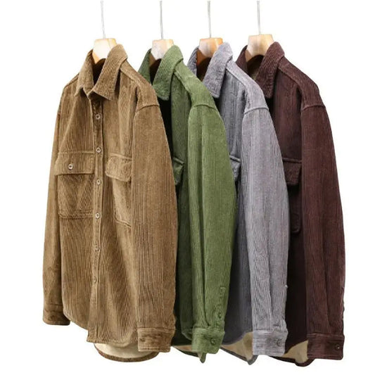 Warm Fleece Lined Corduroy Winter Jacket - BritishElegance