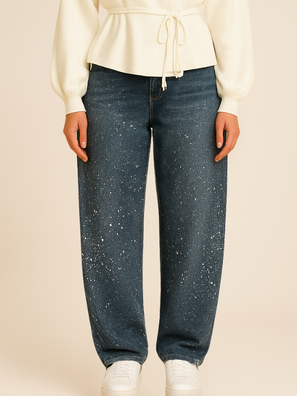 Classic Dark Wash High Waist Straight Jeans - VogeLuxe