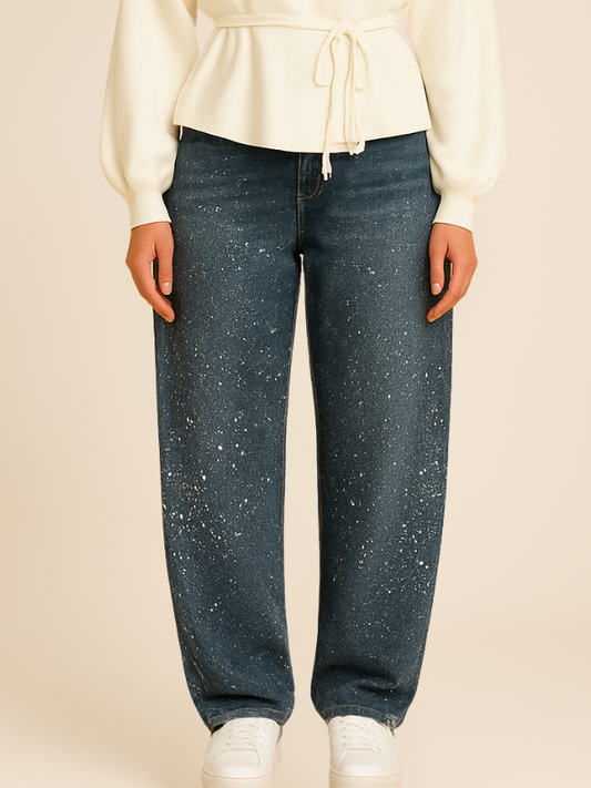 Classic Dark Wash High Waist Straight Jeans - VogeLuxe