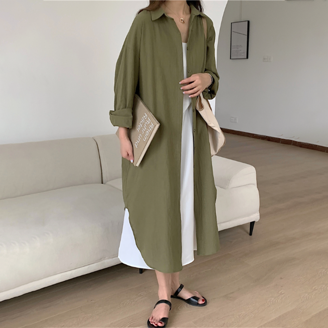 Relaxed Fit Long Sleeve Summer Dress for Women