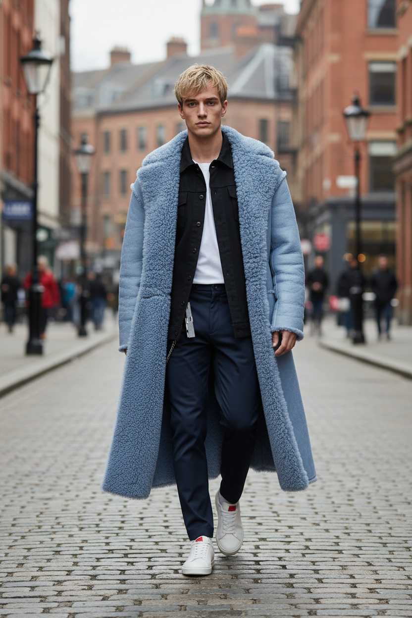 Ashford | Alistair – Men’s Shearling Lined Oversized Insulated Trench Coat 7