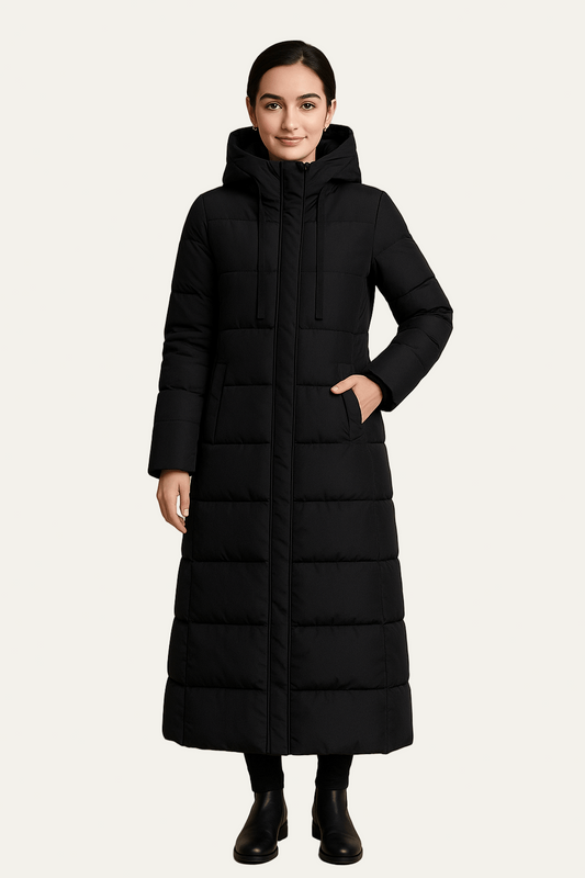 Ashford | Anja – Women’s Long Quilted Puffer Coat with High Collar and Full Zip 0