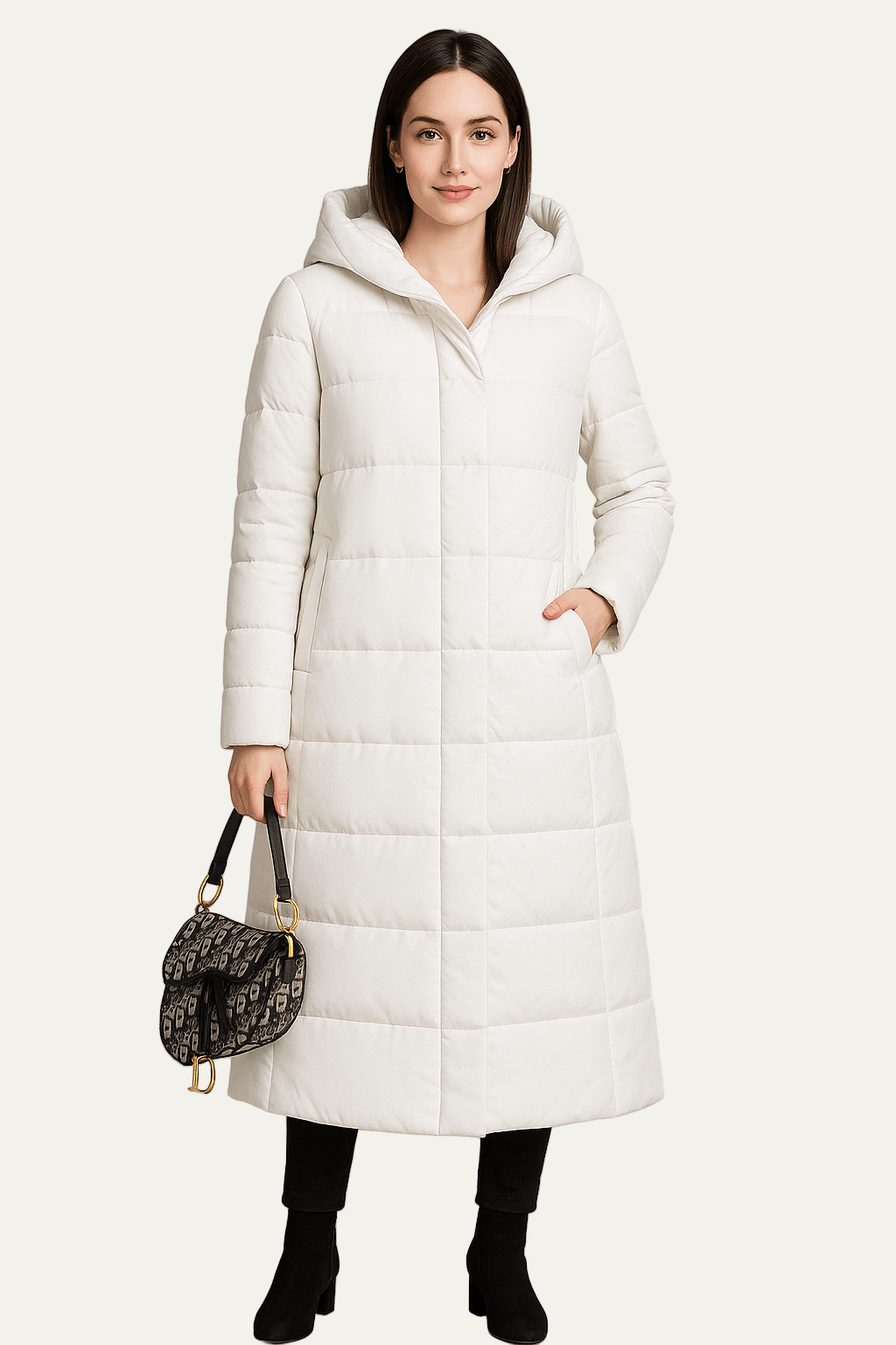 Ashford | Anja – Women’s Long Quilted Puffer Coat with High Collar and Full Zip 3