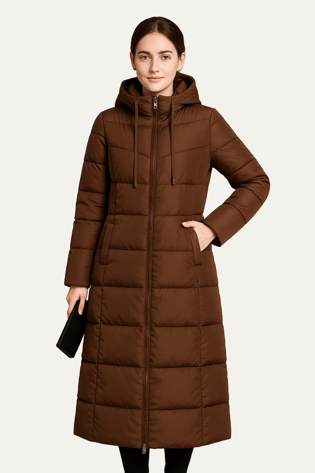 Ashford | Anja – Women’s Long Quilted Puffer Coat with High Collar and Full Zip 4