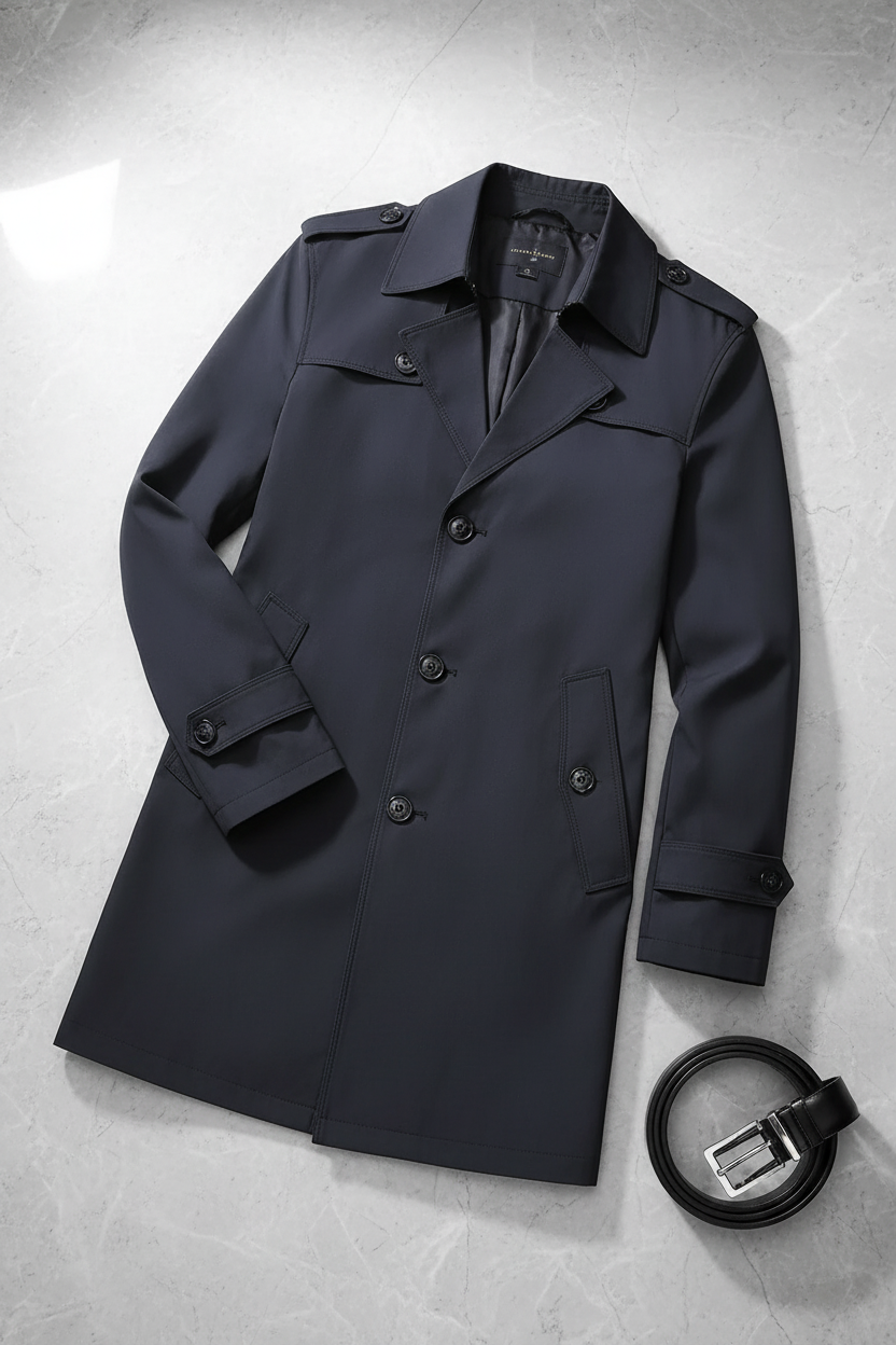 Ashford | Emil – Men’s Medium-Length Double-Breasted Trench Coat with Structured Fit 8