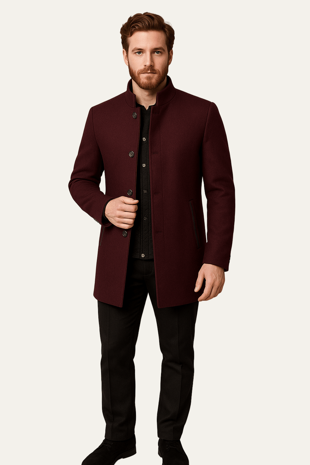 Ashford | Ivar – Men’s Wool Trench Coat with Belted Waist & Modern Button-Up Design 0