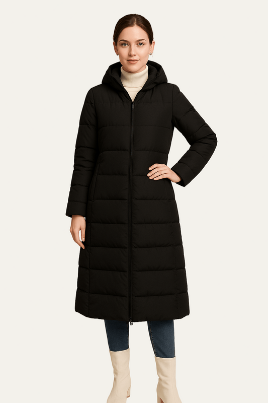 Ashford | Lana – Women’s Quilted Knee-Length Puffer Coat with Hood 0