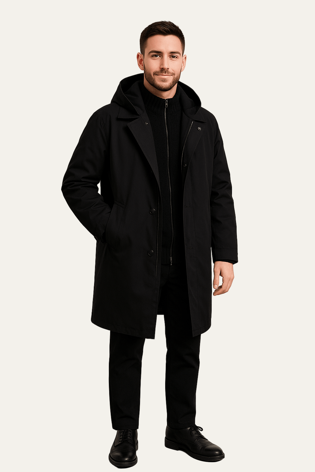 Ashford | Nikolai – Men’s Tailored Wool Blend Double-Breasted Trench Coat 0