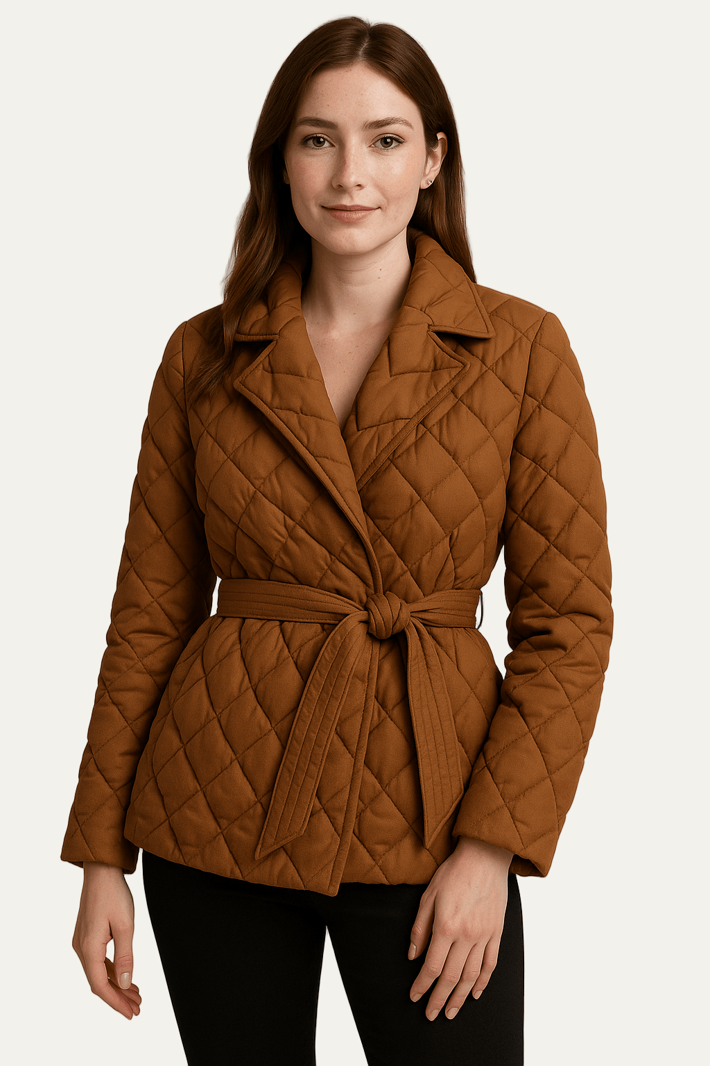 Ashford | Selina – Women’s Diamond Quilted Puffer Jacket with Belted Waist 0