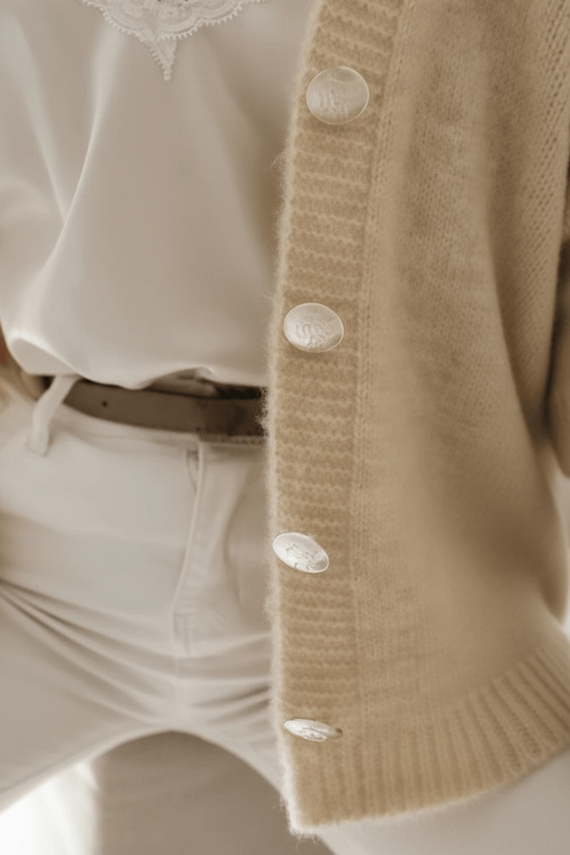 Ashford | Tiril – Women’s Oversized Wool Knit V-Neck Cardigan with Button Front 3