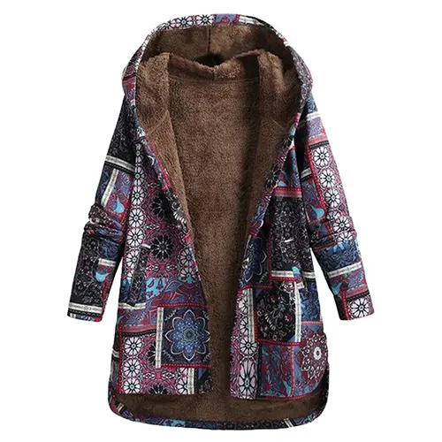 Parka Donna Stile Boho con Cappuccio Colorato | Caldo e Morbido