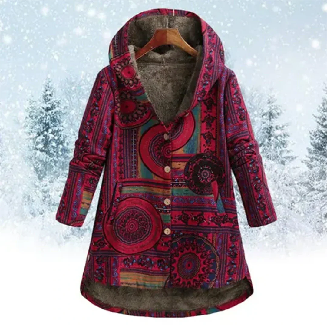 Parka Donna Stile Boho con Cappuccio Colorato | Caldo e Morbido