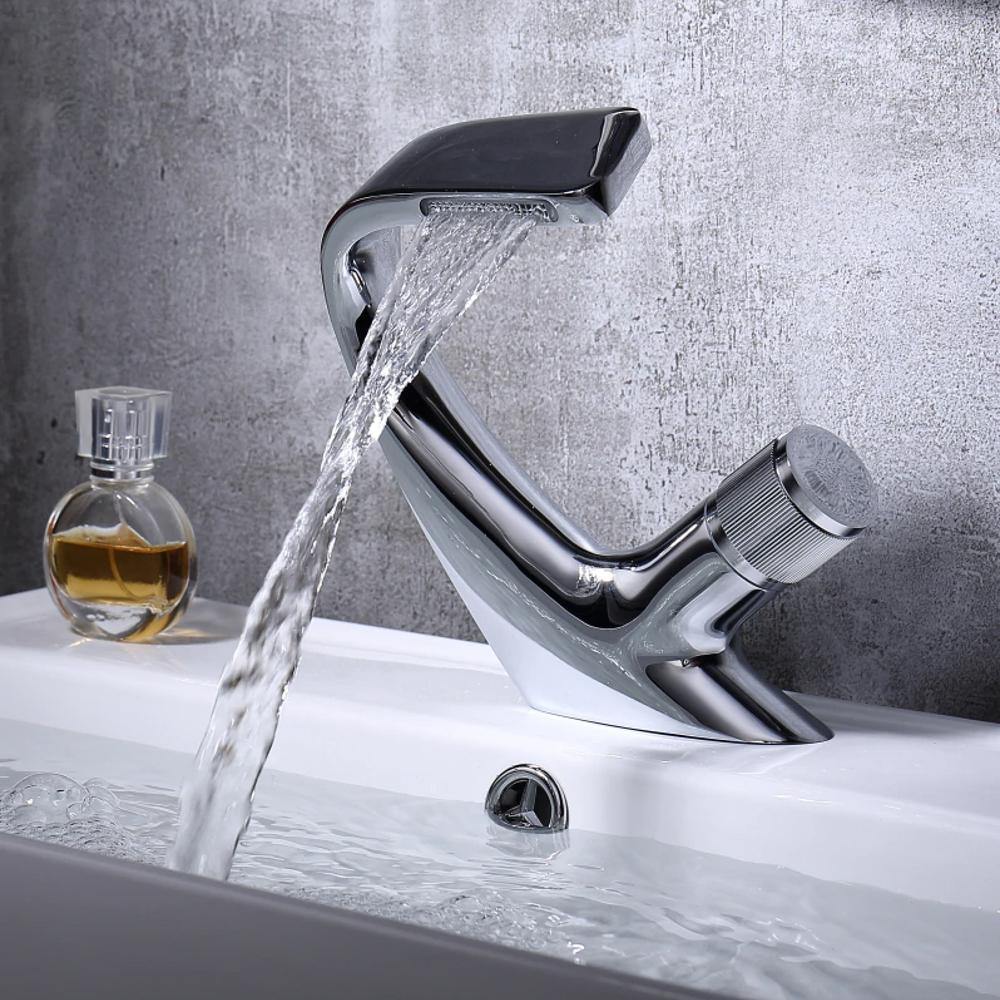 Contemporary Single Handle Waterfall Kitchen Faucet