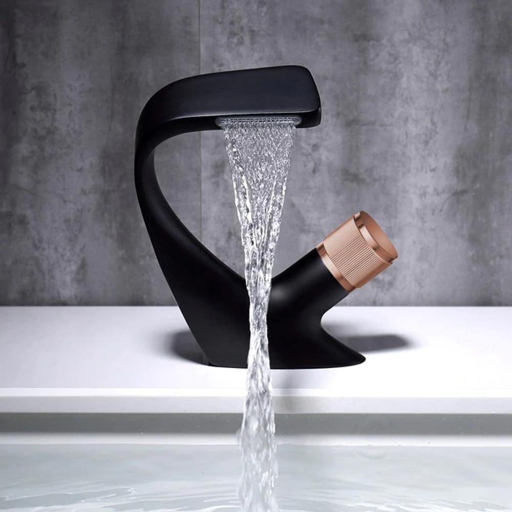 Contemporary Single Handle Waterfall Kitchen Faucet