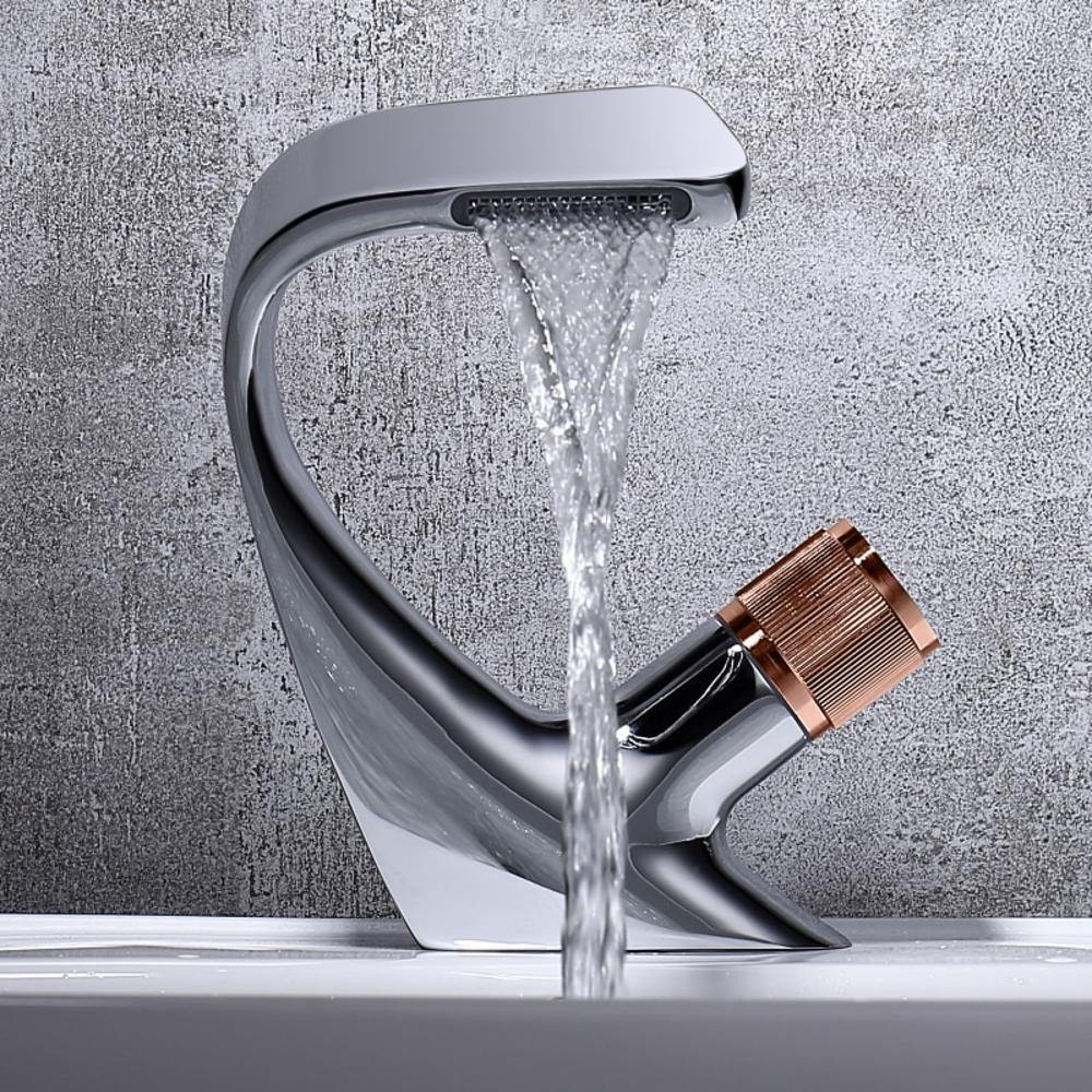 Contemporary Single Handle Waterfall Kitchen Faucet