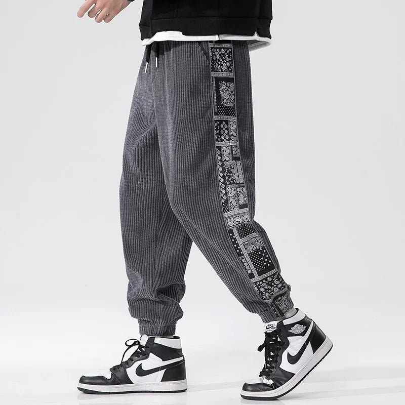 Men's Casual Corduroy Pants Comfort Fit Joggers