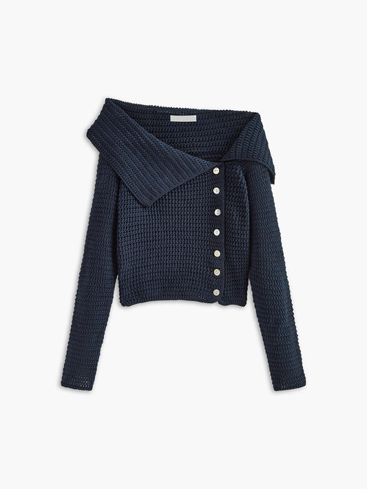 Classic Ladies Oversized Cold Shoulder Sweater - VogeLuxe