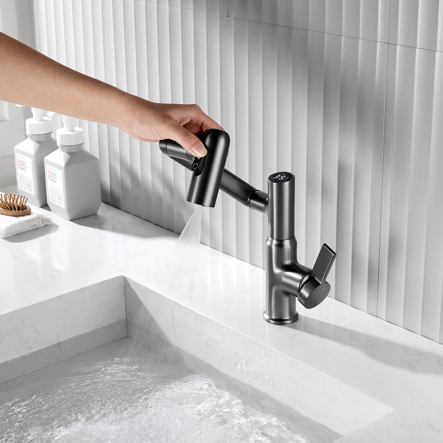 Stylish Touchless Bathroom Faucet for Hot Cold Water - VogeLuxe