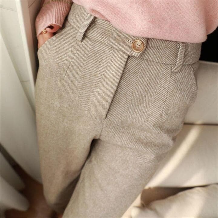 Classic Mens Textured Pleated Trousers