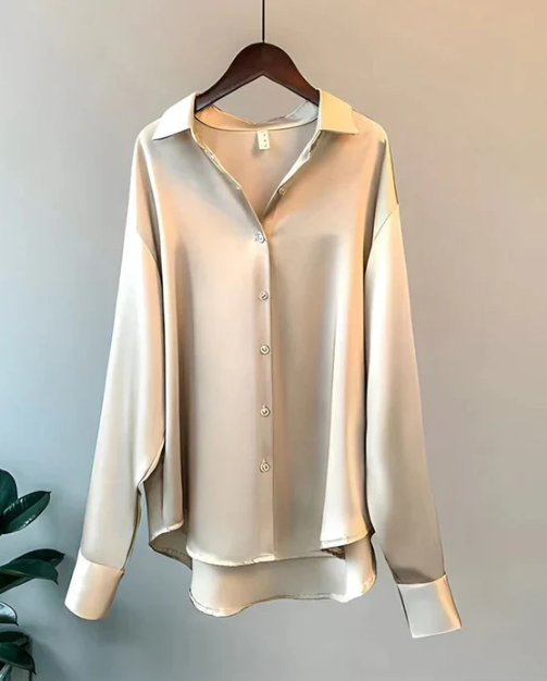 Green Silky Classic Fit Women's Blouse