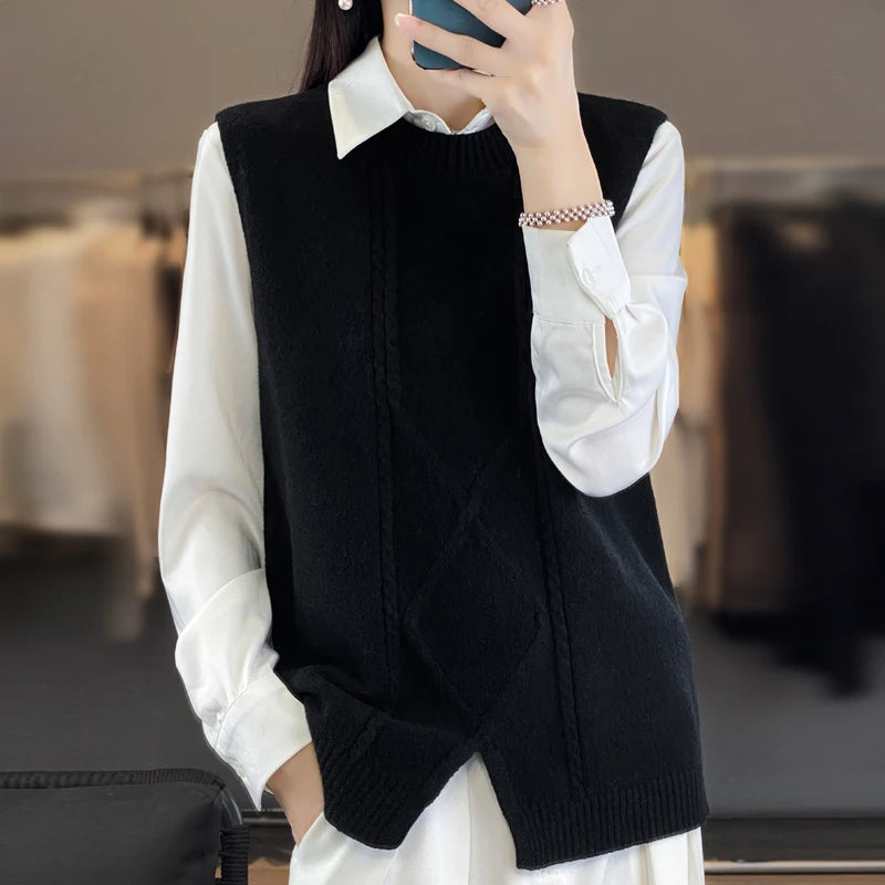 VogeLuxe | Women’s Soft Cashmere Knit Vest