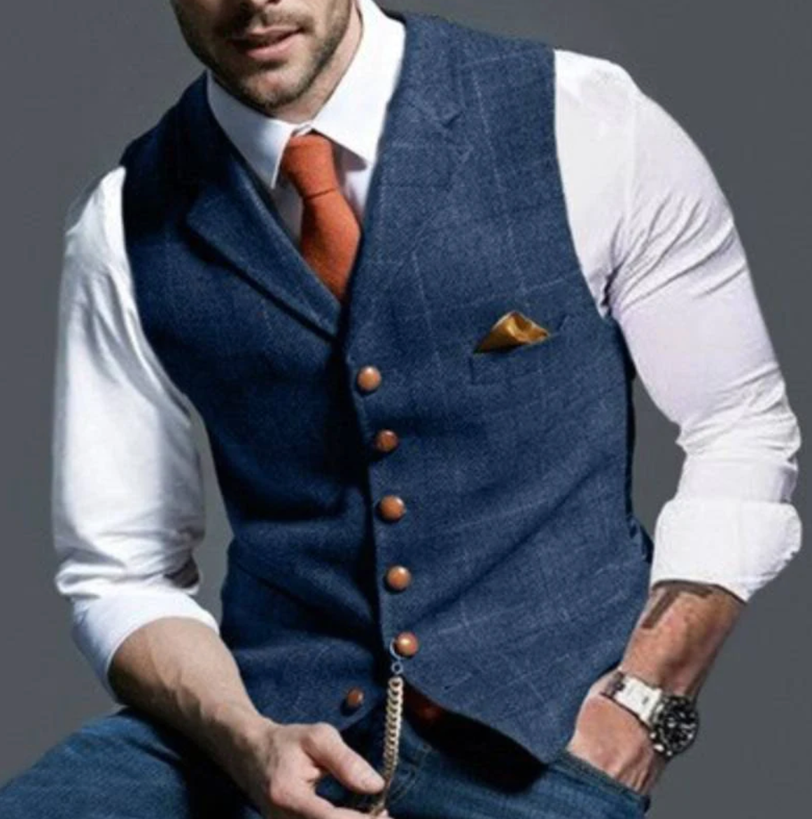 Tailored Men's Fitted Waistcoat - VogeLuxe