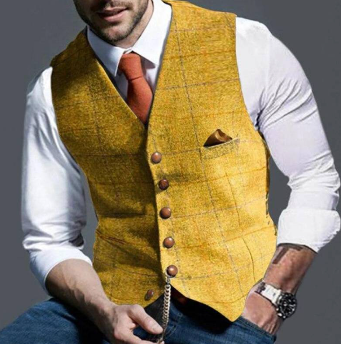 Tailored Men's Fitted Waistcoat