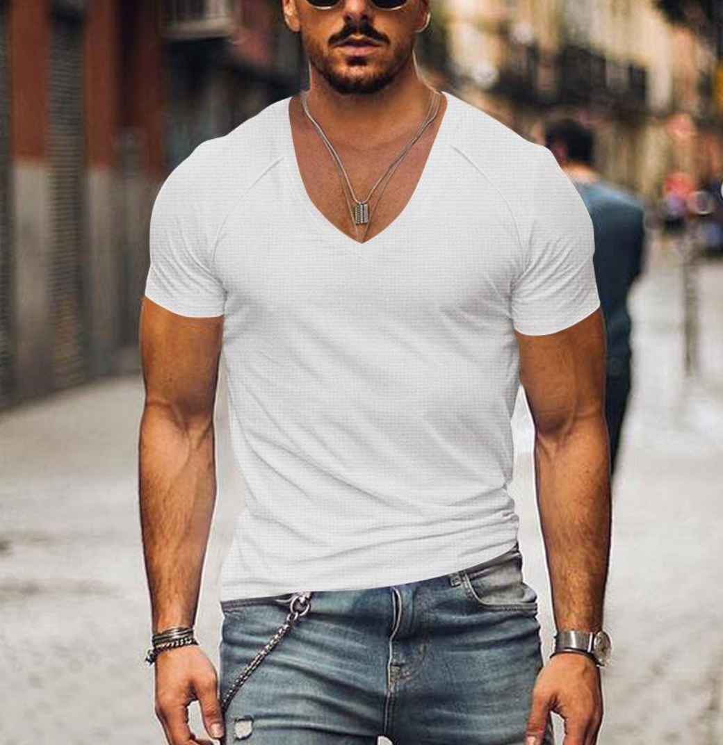 Relaxed Fit Men's V-Neck Tee Shirt