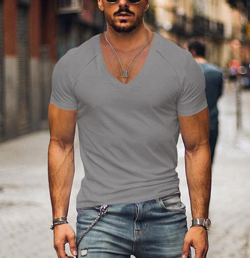 Relaxed Fit Men's V-Neck Tee Shirt