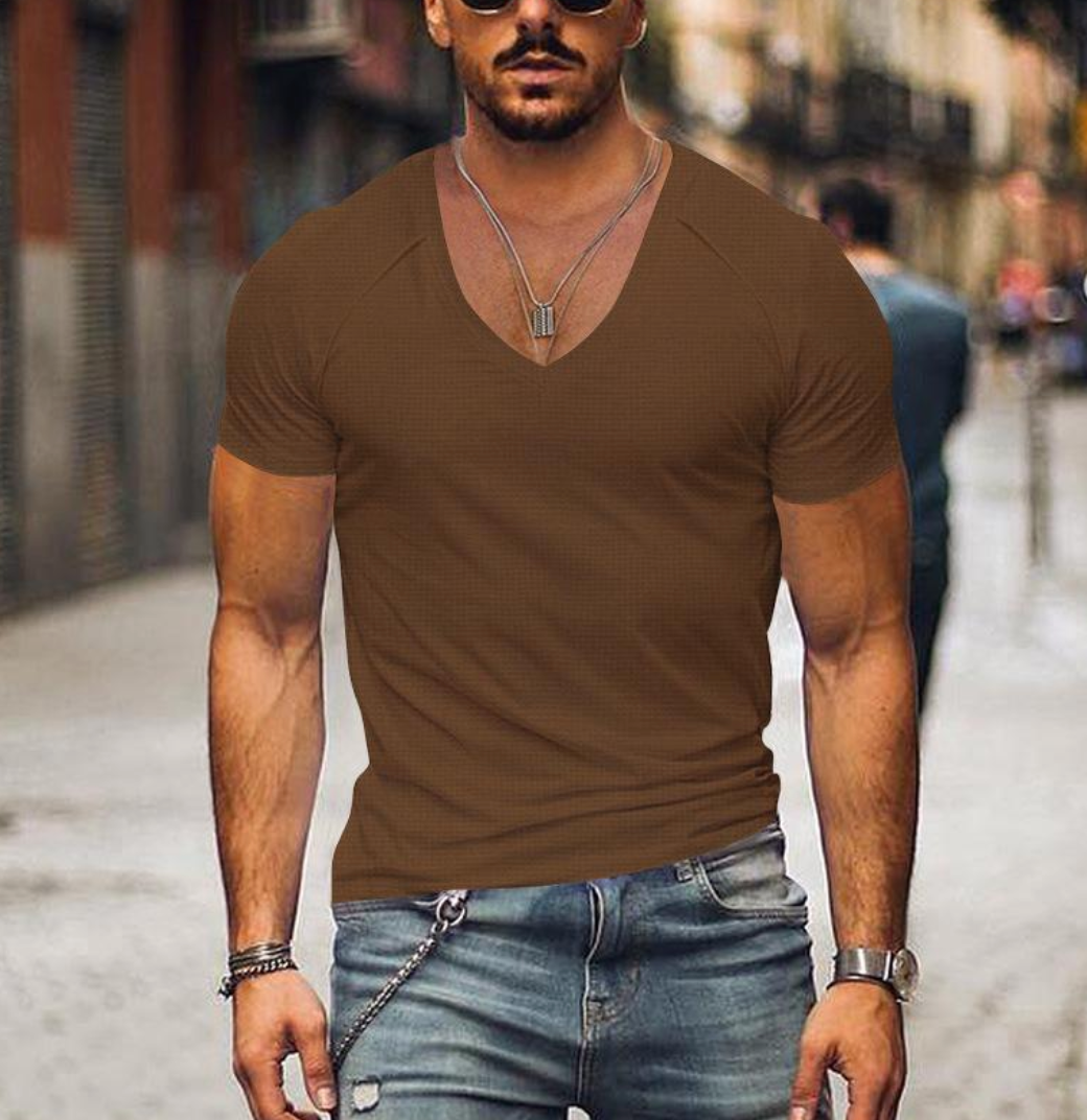 Relaxed Fit Men's V-Neck Tee Shirt