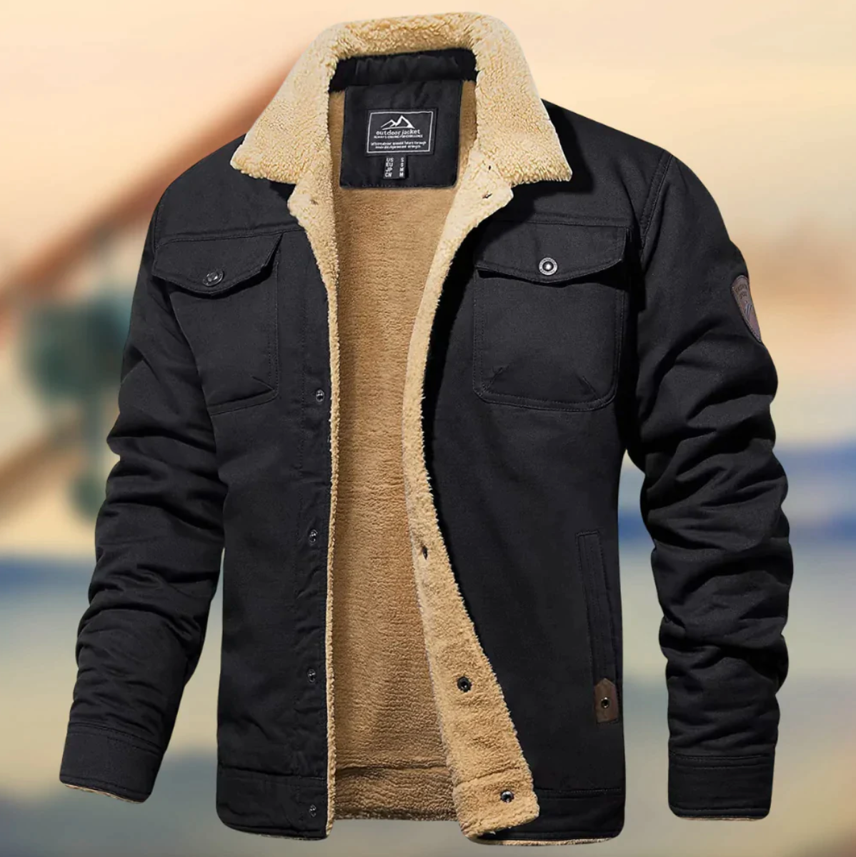 Warm Fleece Lined Men's Casual Winter Jacket
