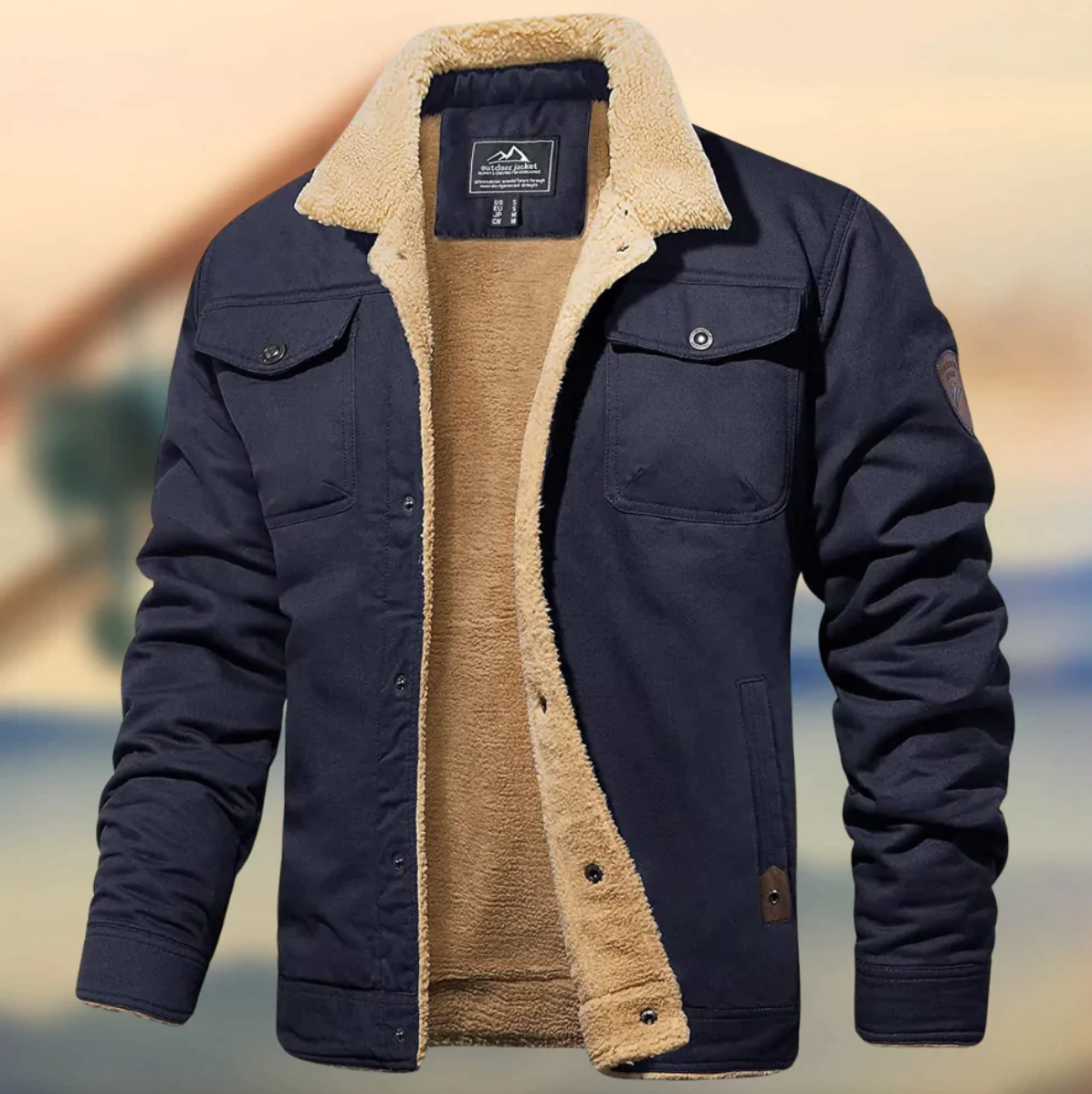 Warm Fleece Lined Men's Casual Winter Jacket