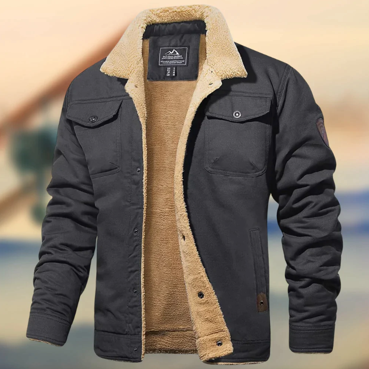 Warm Fleece Lined Men's Casual Winter Jacket