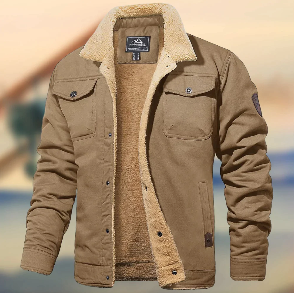 Warm Fleece Lined Men's Casual Winter Jacket