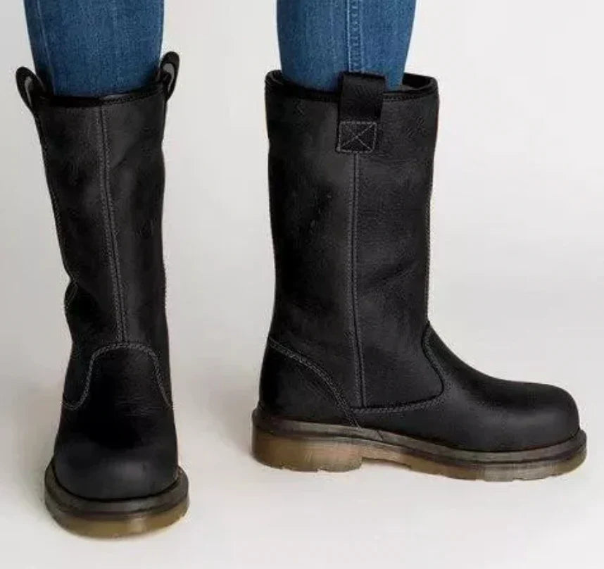 Insulated Genuine Leather Ankle Boots