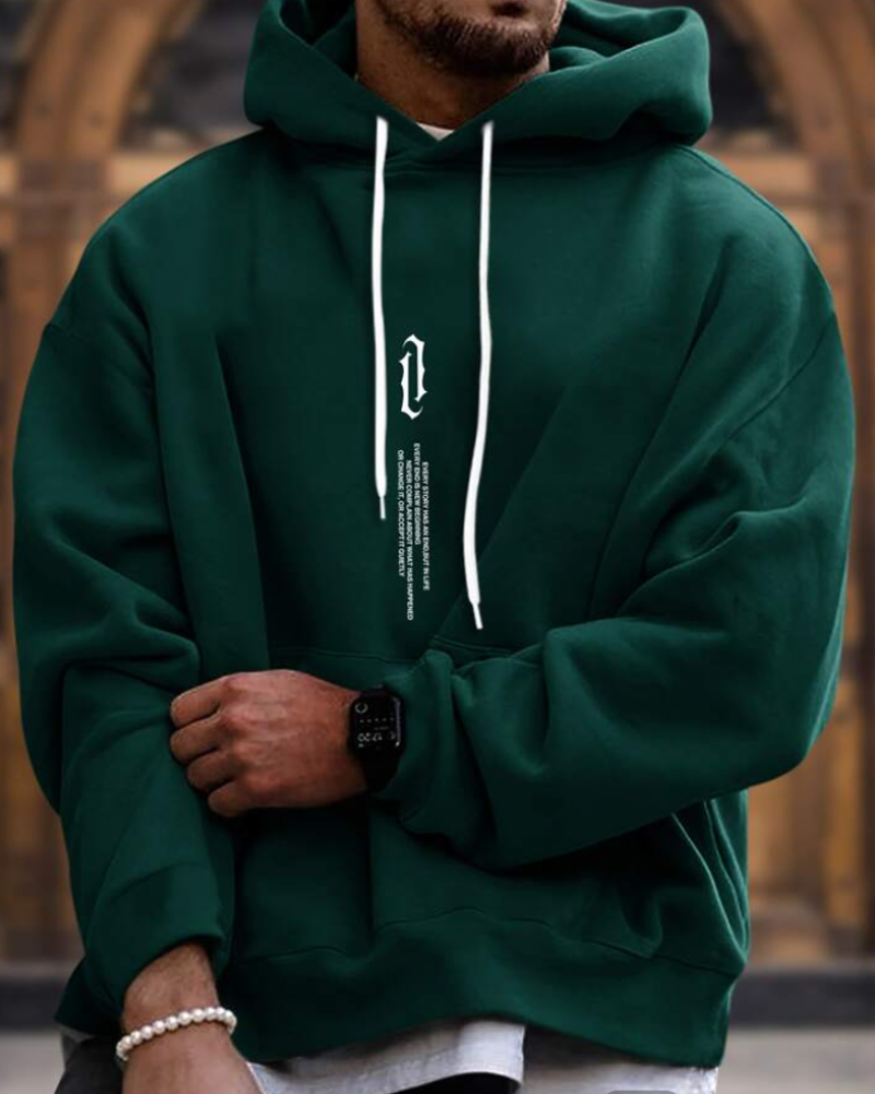 Cozy Mens Plain Winter Hooded Sweater