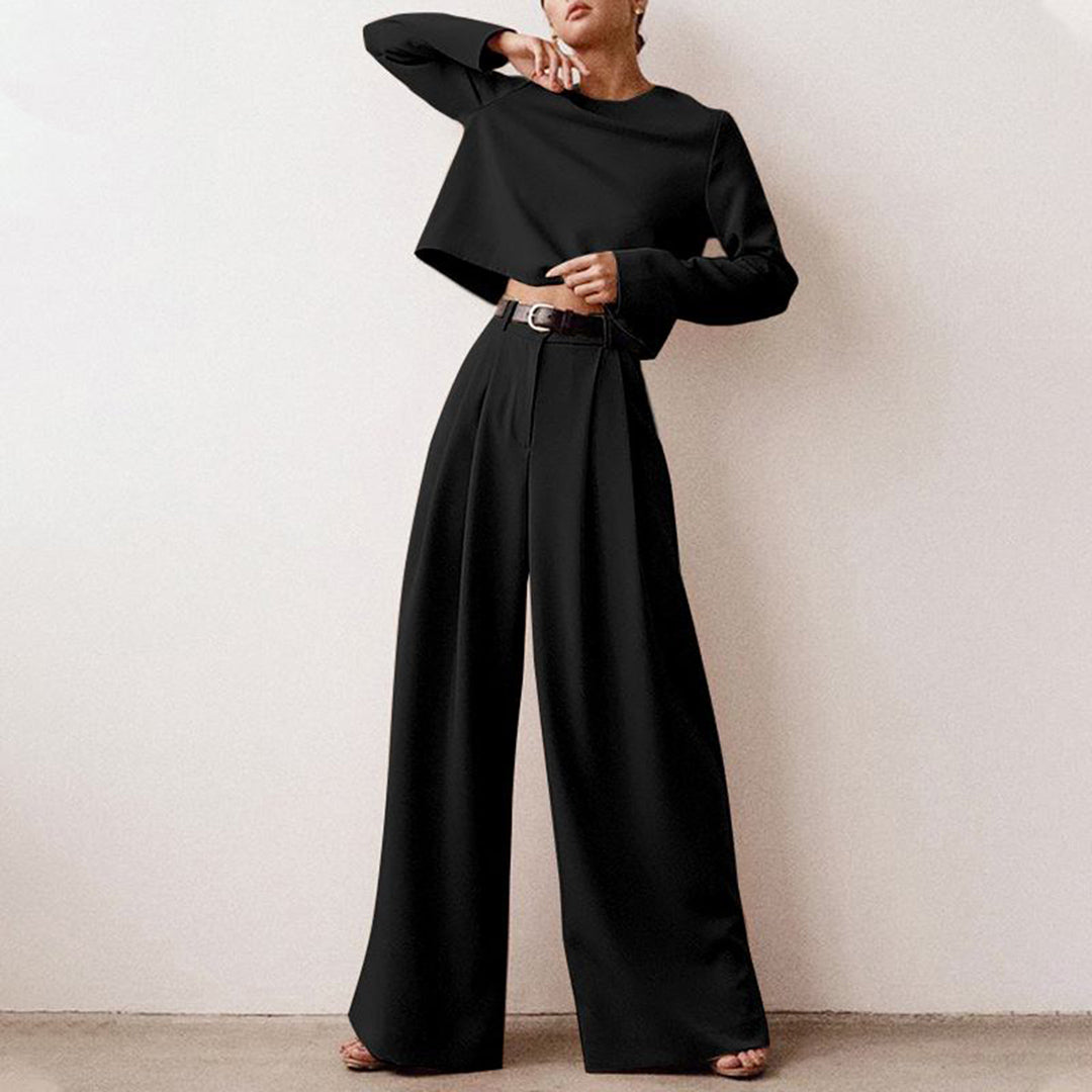 Ladies' Chic Loose Fit 2 Piece Pant Suit - BritishElegance