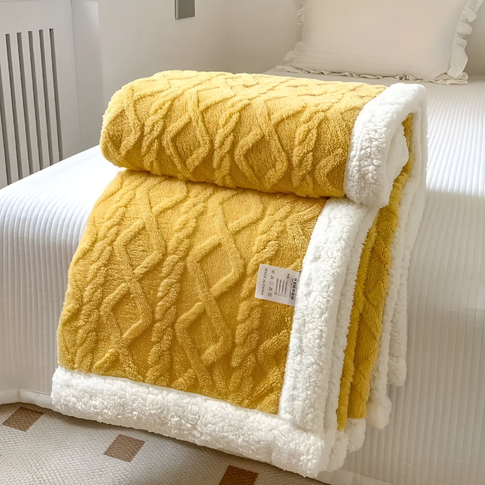 Cozy Plush Quilt Throw Blanket