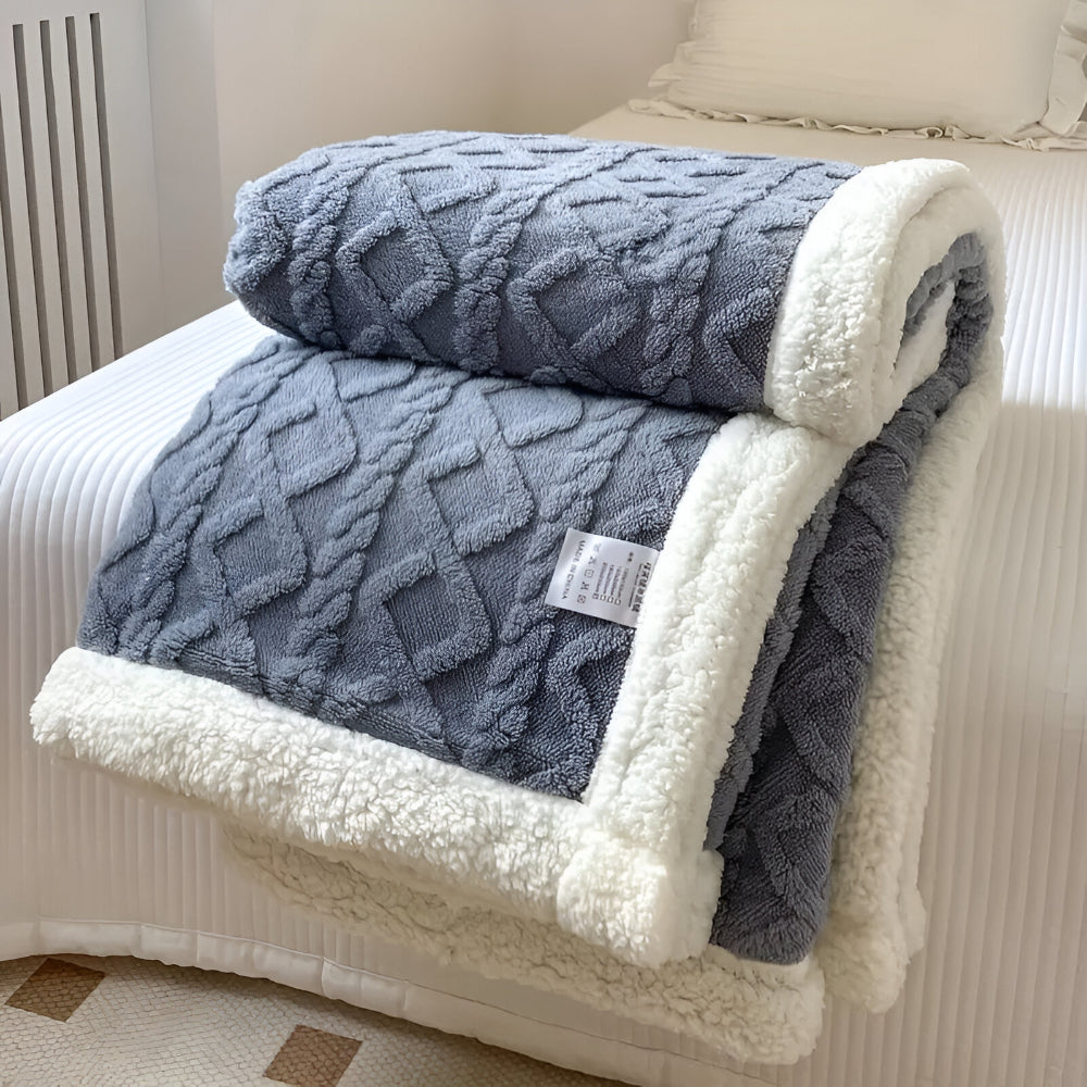 Cozy Plush Quilt Throw Blanket