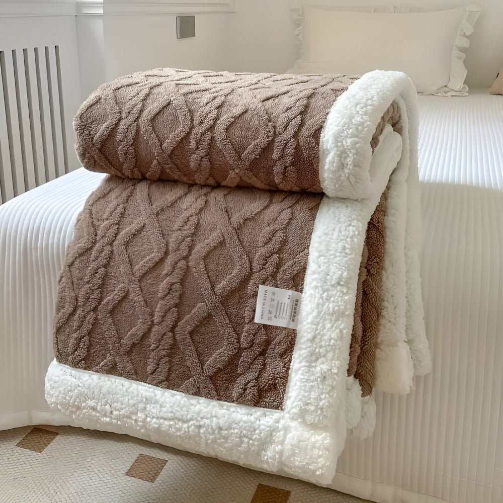 Cozy Plush Quilt Throw Blanket