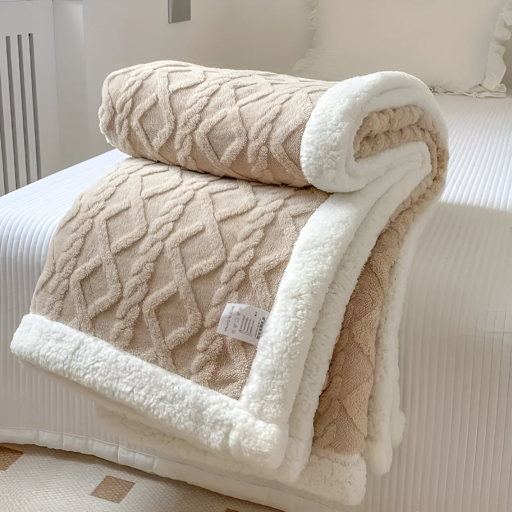 Cozy Plush Quilt Throw Blanket