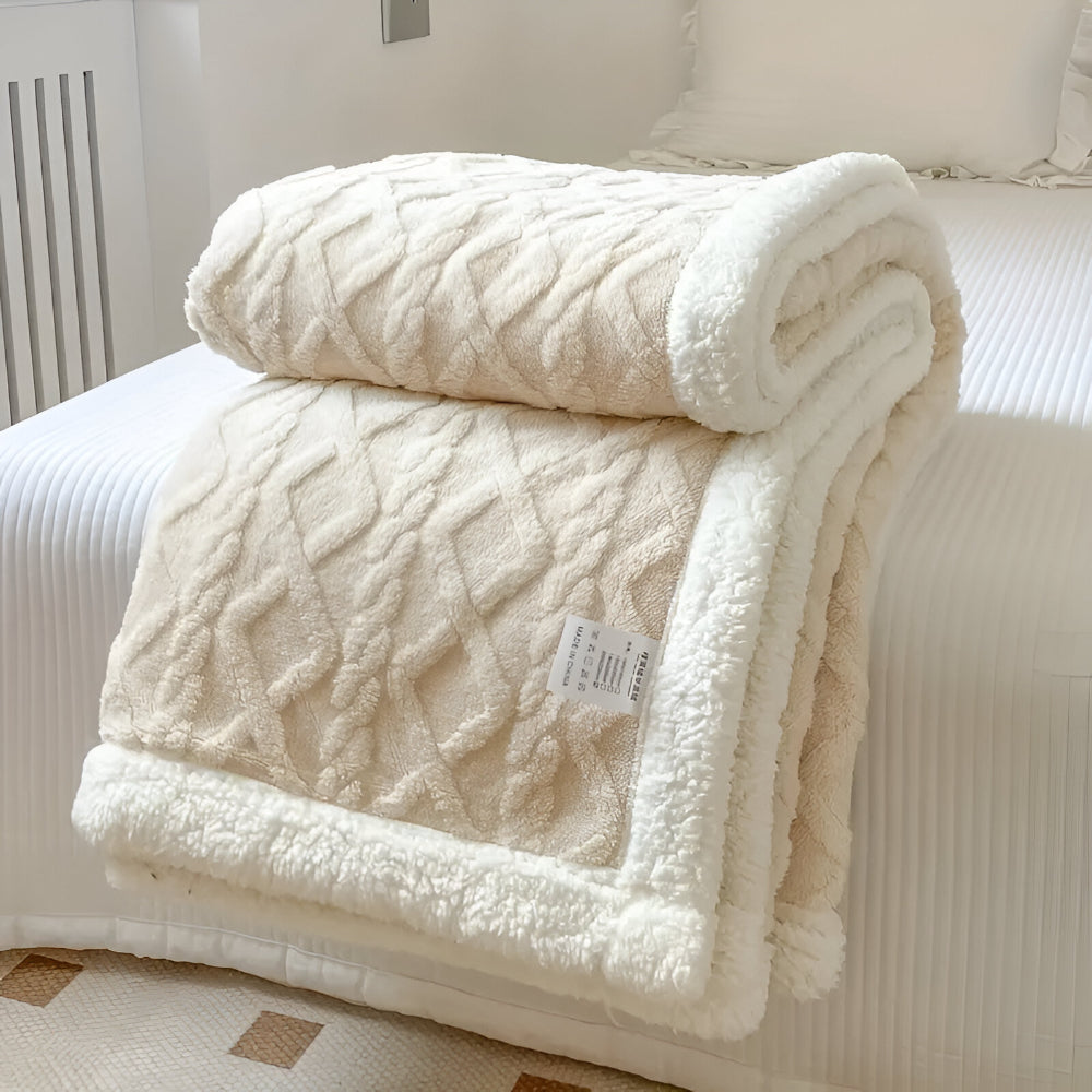 Cozy Plush Quilt Throw Blanket