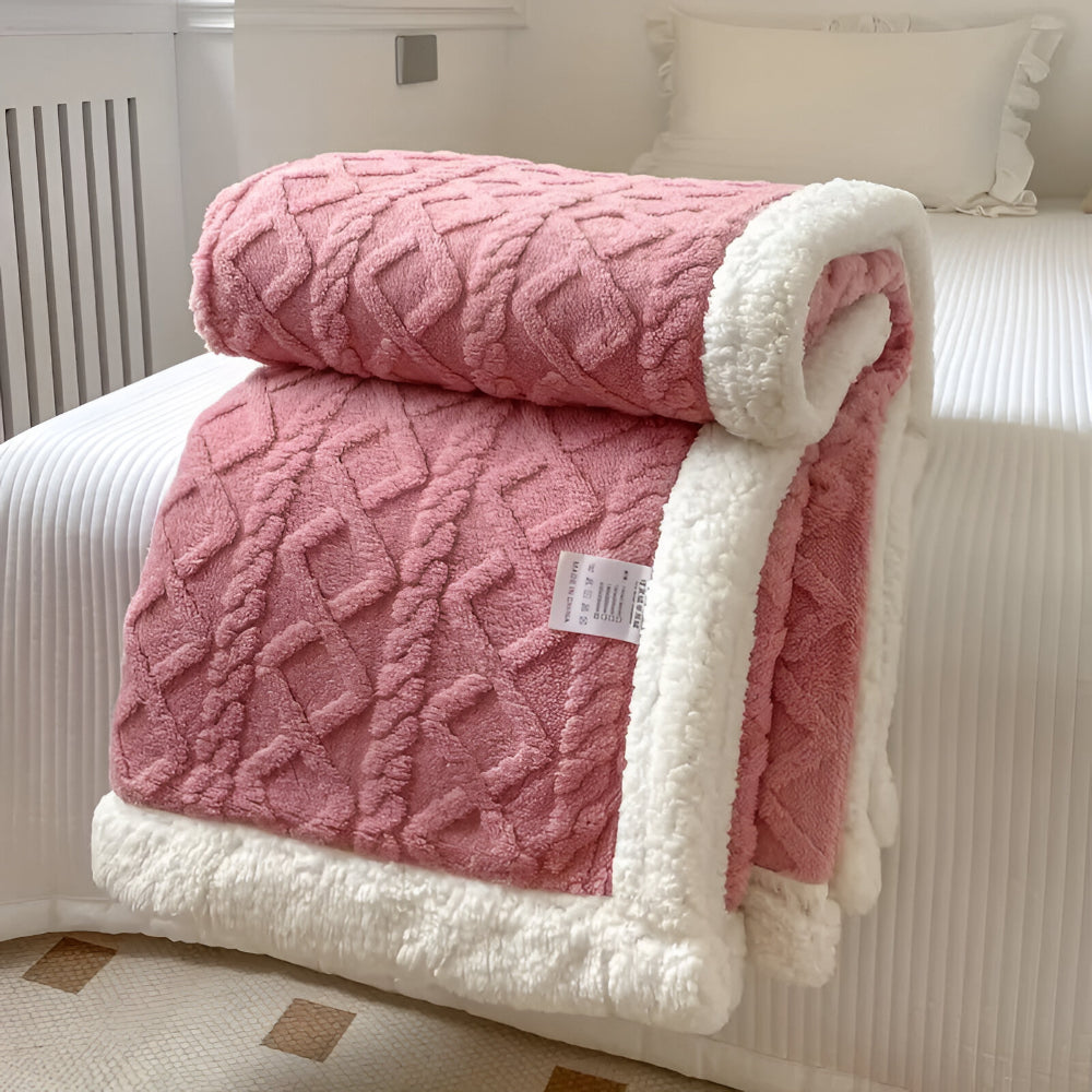 Cozy Plush Quilt Throw Blanket