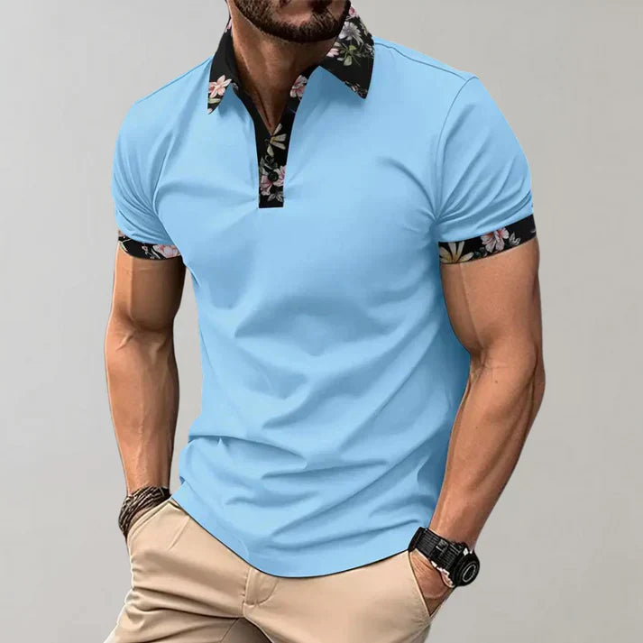 Men's Classic Casual Long Sleeve Polo Shirt with Various Styles