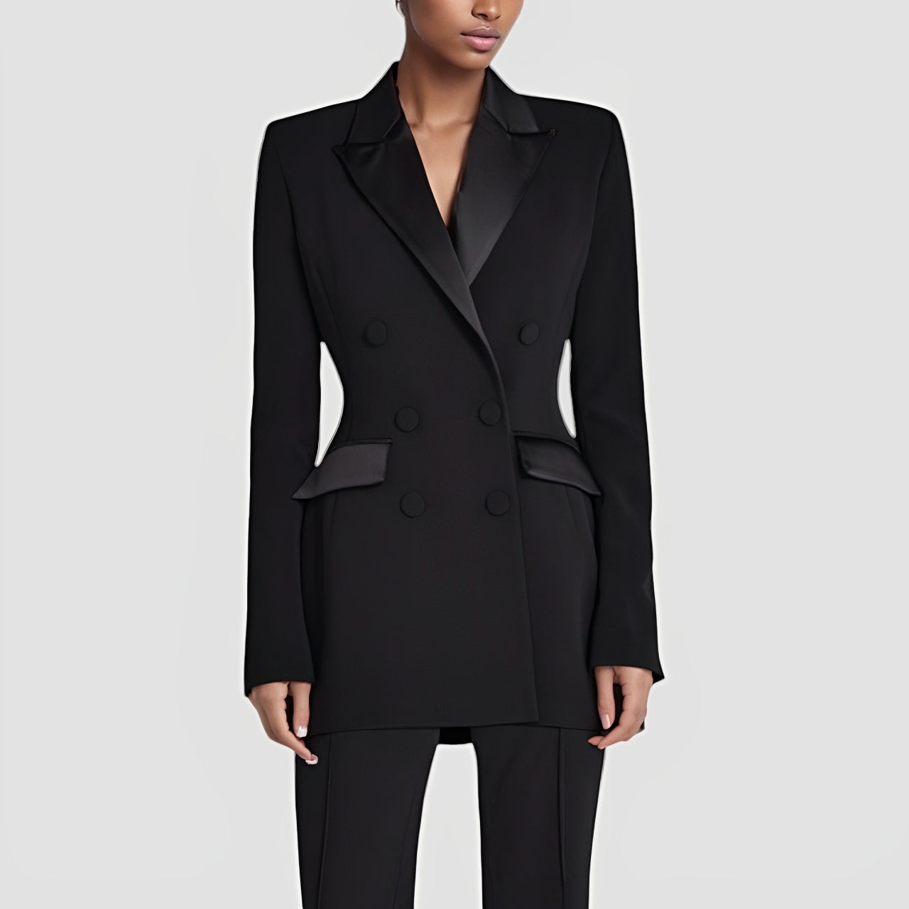 VogeLuxe | Women’s Double Breasted Blazer Dress with Pockets
