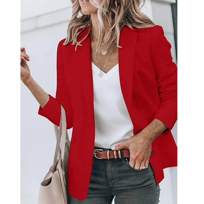 Simple Fit Women's Single Button Blazer Jacket
